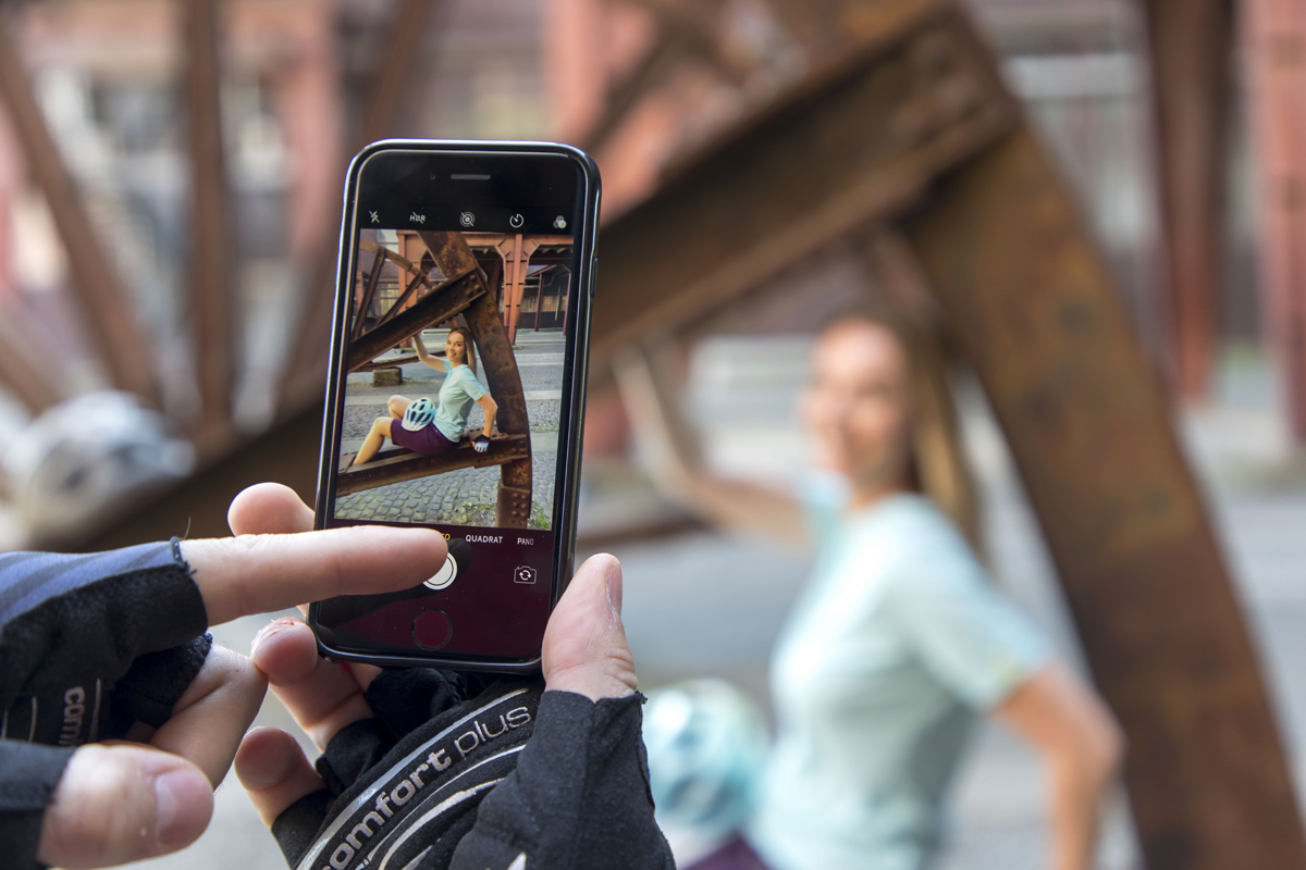 Das Foto zeigt einen Fotostop auf dem UNESCO-Welterbe Zollverein