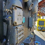 Das Foto zeigt ein altes Telefon an der Zeche Friedrich Heinrich