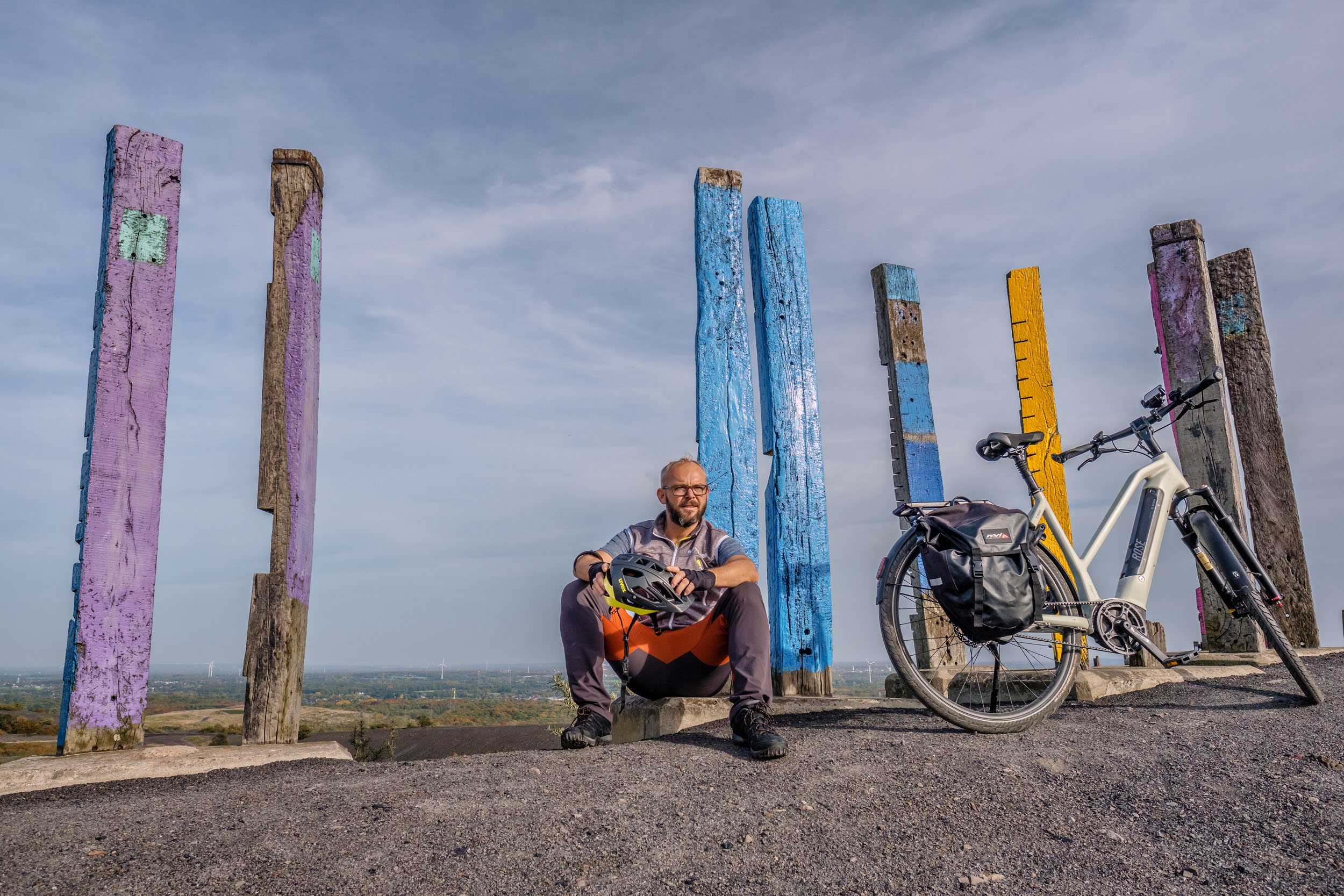 Das Foto zeigt Jochen mit dem ROSE XTRA WATT auf der Halde Haniel in Bottrop
