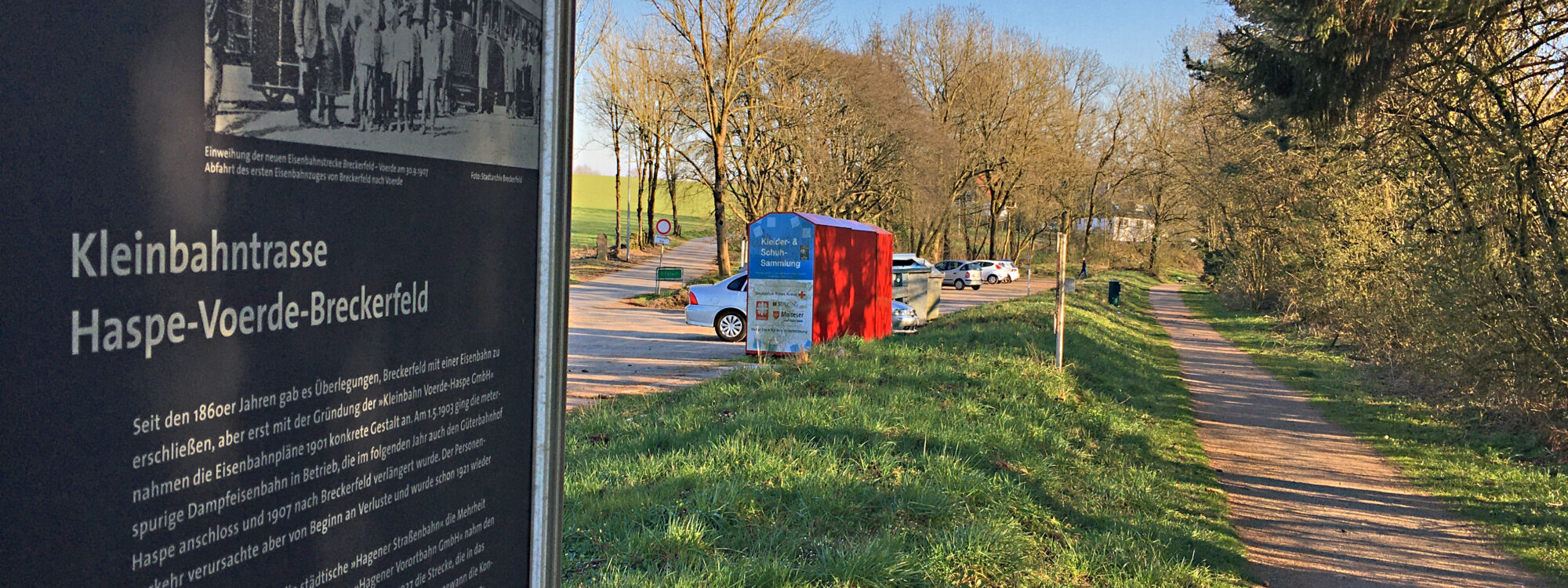 Das Foto zeigt die Kleinbahntrasse Haspe-Voerde-Breckerfeld