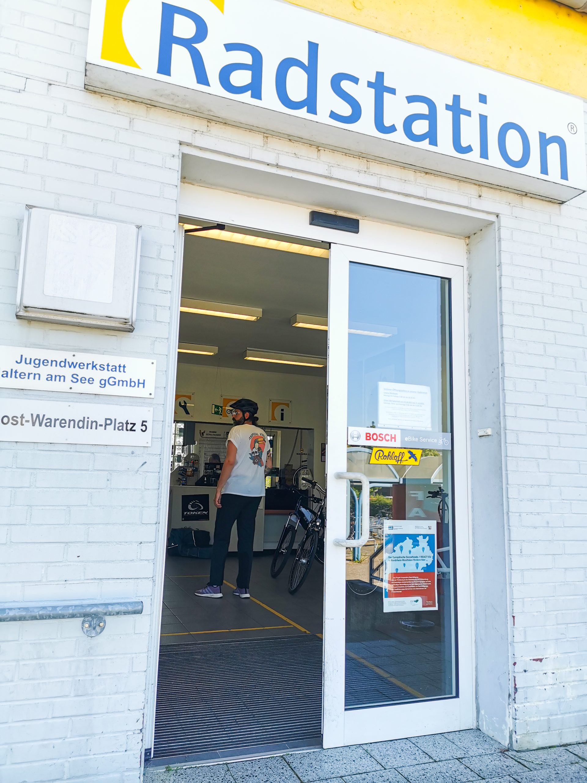 Das Foto zeigt die Radstation an der Römer-Lippe-Route